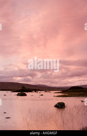 Sonnenuntergang über man Na h Achlaise Rannoch Moor-Schottland Stockfoto