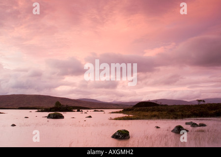 Sonnenuntergang über man Na h Achlaise Rannoch Moor-Schottland Stockfoto