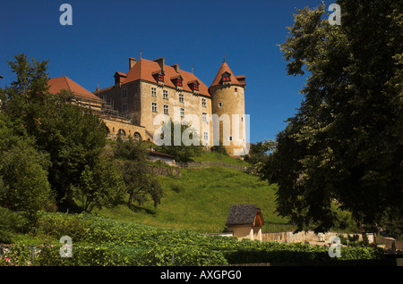 Château de Gruyères (Schloss Gruyères), Gruyere Freiburg Kanton, Schweiz Stockfoto