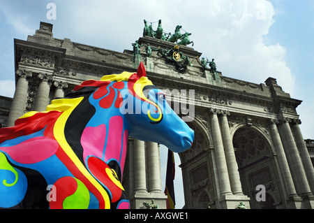 Kunstausstellung in Le Cinquantenaire - Brüssel Stockfoto