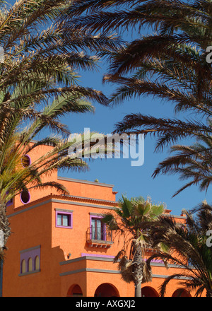 traditionelle Orange Gebäude Teneriffa Insel Orangenes Haus Auf Teneriffa kanaren Stockfoto