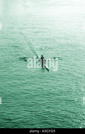 Ruderer auf einem Fluss Wettbewerb Rudererauf Dem Wasser Stockfoto