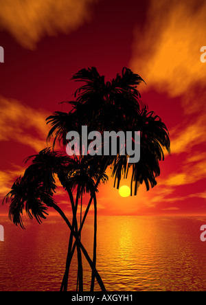 Sonnenuntergang über dem Meer Raummotive Über Dem Meer Stockfoto