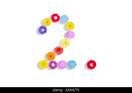 Nummern mit Blumen 2 Stockfoto