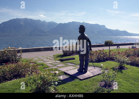 Charlie Chaplin-Statue in Vevey Stockfoto