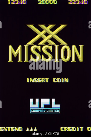 XX-Mission UPL Co Ltd 1987 Vintage Arcade Videospiel Screenshot - nur zur redaktionellen Nutzung Stockfoto