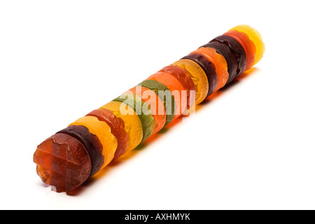 ^ Reihe von farbigen Pastille Süßigkeiten Stockfoto