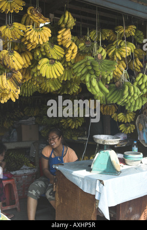 Banane Verkäufer, Chow Kit, Kuala Lumpur, Malaysia. Stockfoto