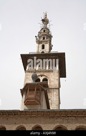 Damaskus Syrien Groß-Umayyad-Moschee Minarett der Braut Stockfoto