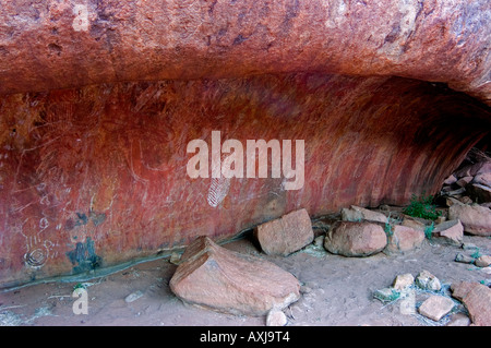 Ayers Rock Uluru Felskunst Stockfoto