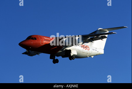 BAE Systeme 146 Flugzeuge betrieben von TNT Logistics landet auf dem Palermo internationaler Flughafen, Sizilien, Italien. Stockfoto