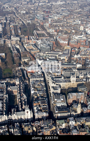 Schräge Luftaufnahme von die Strand Chancery Lane Royal Courts von Gerechtigkeit Lincoln s Inn grau s Inn Maugham Library London Stockfoto