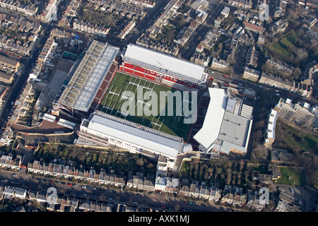 Hohen Niveau schrägen Luftbild östlich von Arsenal Football Club Highbury-Stadion London N7 N5 England UK Januar 2006 Stockfoto