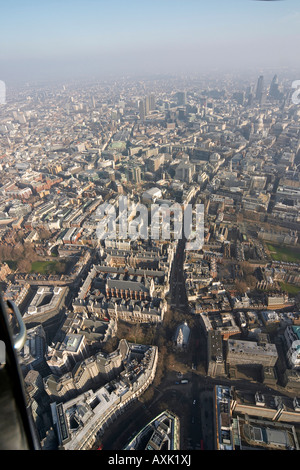 Hohen Niveau schrägen Luftbild östlich von The Strand und Fleet Street London WC2 England UK Januar 2006 Stockfoto