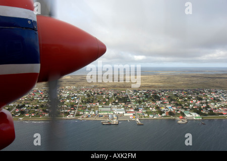 Stanley Hauptstadt der Falkland-Inseln-Luftbild Stockfoto