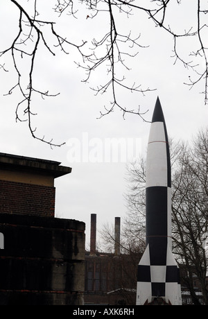 Prototyp der V2-Rakete in Peenemünde Weltkrieg zwei Nazi-Rakete Technologie Forschung Website angezeigt Stockfoto