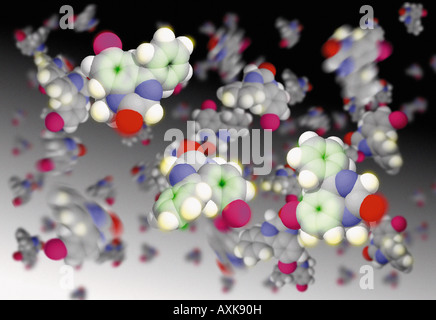 Moleküle der psychedelischen Droge LSD Lysergic Acid diethylamide Stockfoto