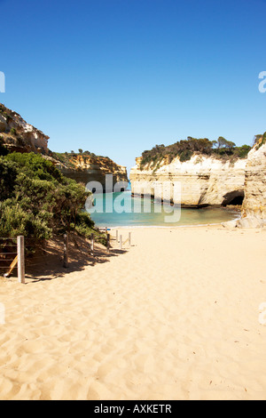 Ein Blick auf Loch Ard Gorge auf der Great Ocean Road Victoria Australien. Stockfoto