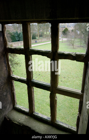 Old Hardwick Hall unter Restaurierung Stockfoto