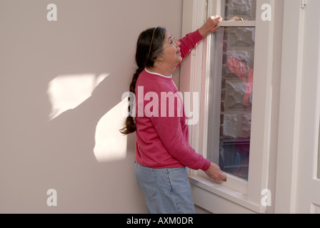 Zu öffnendes Fenster Stockfoto