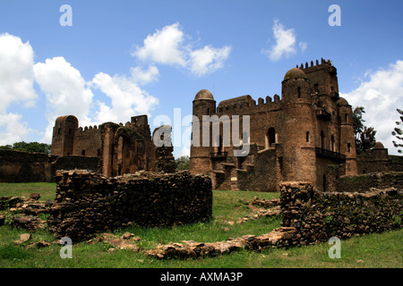 König Fasilides Schloss in Gondar, Amhara Region, Äthiopien Stockfoto