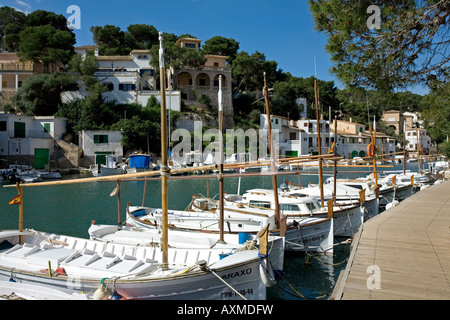 Llauds.Traditional Fischerboote. Cala Figuera.Near Santanyi.Mallorca Island.Spain Stockfoto