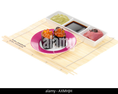 Akashi Lachsrogen Sushi Stockfoto