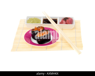 Akashi Lachsrogen Sushi Stockfoto
