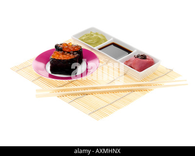 Akashi Lachsrogen Sushi Stockfoto