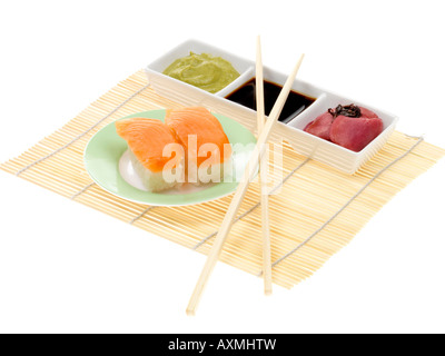 Akashi Lachs Sushi Stockfoto