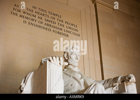 Nahaufnahme der Statue am Lincoln Memorial Washington DC USA Stockfoto