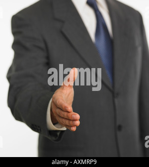 Mann mit Handschlag Stockfoto