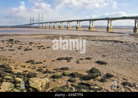 Die zweite Severn Überfahrt ist eine Autobahn überqueren den Fluss Severn zwischen England und Wales. Stockfoto