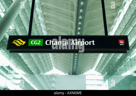 MRT für Changi Airport Singapur anmelden Stockfoto