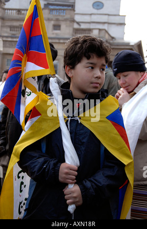 Freies Tibet aus chinesischen Unterdrückung Demonstration London 22. März 2008. Stockfoto