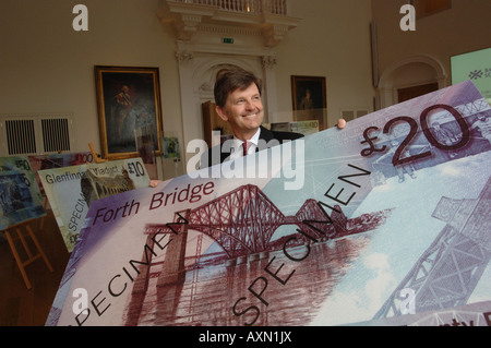 BANK OF SCOTLAND STELLT EINE NEUE SERIE VON BANKNOTEN ABGEBILDET COLIN MATTHEW SCHATZMEISTER BOS Stockfoto