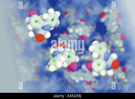 Moleküle der psychedelischen Droge LSD Lysergic Acid diethylamide Stockfoto