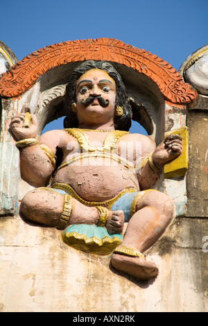 Hindu-Gottheit, geschnitzt, Meenakshi Tempel, Madurai, Tamil Nadu, Indien Stockfoto