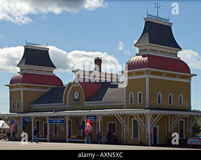 Die restaurierte viktorianischen Bahnhof im Zentrum von North Conway NH in den White Mountains in New Hampshire Stockfoto