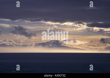 Abend über Mount Entdeckung und Ross-Schelfeis McMurdo-Sund Antarktis Stockfoto