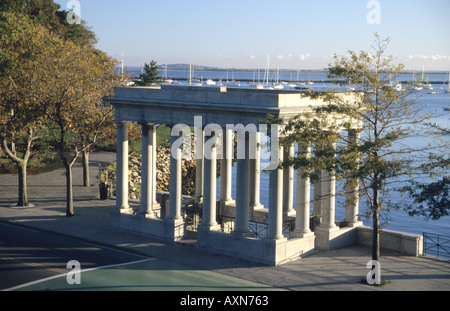 Plymouth Rock Website als Symbol für die Ankunft der Pilgerväter in Neuengland Amerika im Jahre 1620 Stockfoto