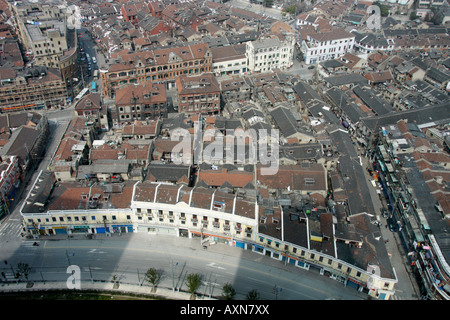 Überblick über ältere Gebäude und Gassen in Shanghai, China Stockfoto