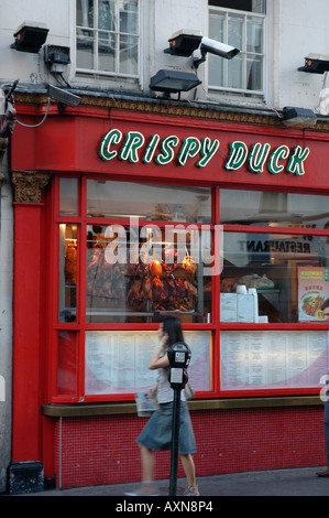 Knusprige Ente-Restaurant in der Wardour Street in London Chinatown Stockfoto