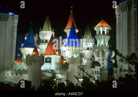 Excalibar Casino in der Nacht Stockfoto