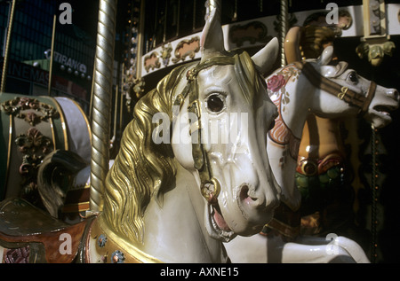 Fliegende Pferdekarussell Stockfoto