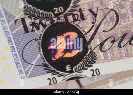 britische £20 Banknote Stockfoto