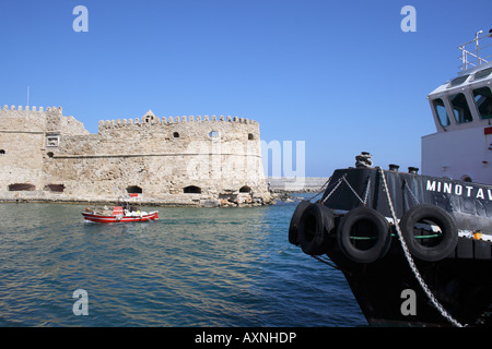 Hafen und Festung in der Stadt von Heraklion, Kreta, Griechenland, Europa. Foto: Willy Matheisl Stockfoto
