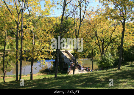 Die untere Brücke (Burnside Brücke) in Antietam National Battlefield, Sharpsburg, Maryland. Stockfoto