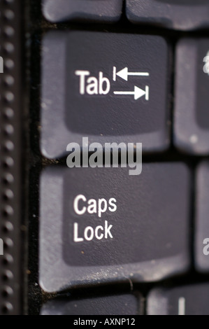 CAPS Lock und Registerkarte Tasten Tasten auf Tastatur von Laptop-computer Stockfoto