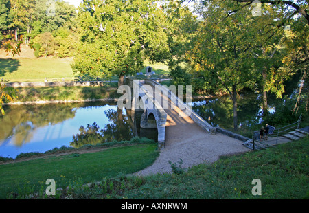 Die untere Brücke (Burnside Brücke) in Antietam National Battlefield, Sharpsburg, Maryland. Stockfoto